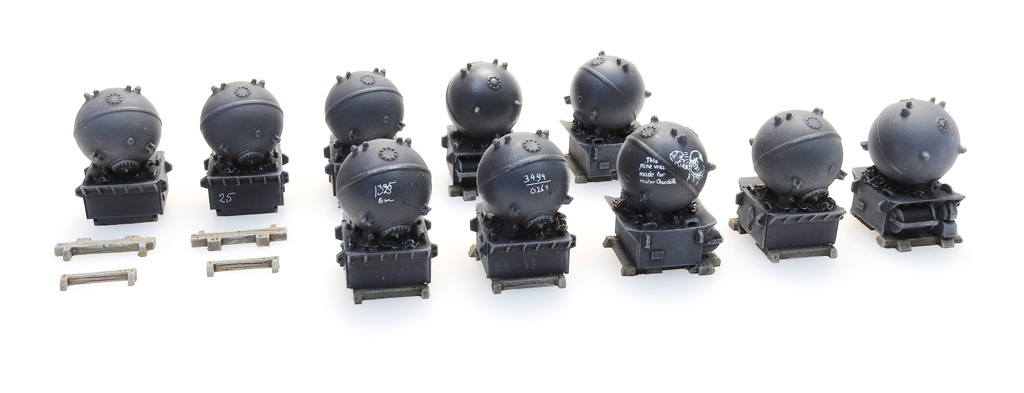 Chargement : WM mines marines pour wagons de marchandises H0 1:87 Modèle fini en résine, peint Artitec 487.801.86  