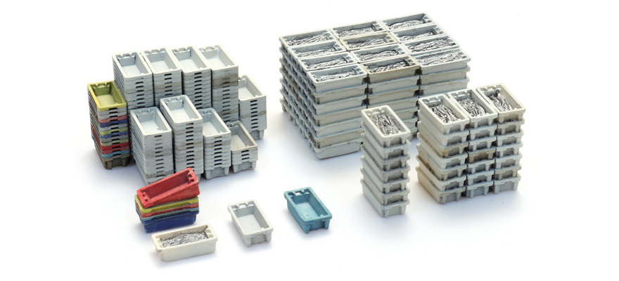 [Artitec 487.801.90  ] Chargement : caisses de poissons H0 1:87 Modèle fini en résine, peint Artitec 487.801.90  