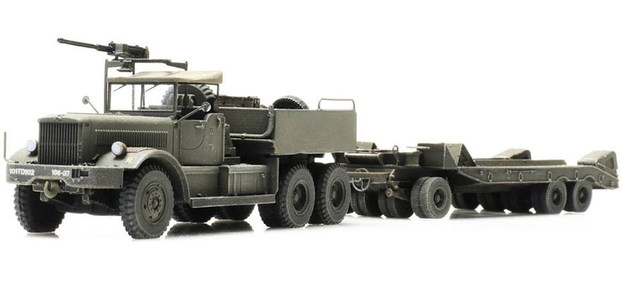 M19 Diamond T avec remorque H0 1:87 Kit en résine (PU), non peint Artitec 1870166  
