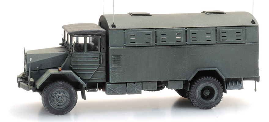 BRD MAN 630 L2 A Télécommunications et voiture de police GR H0 1:87 Kit de construction en résine et pièces gravées, non peintes Artitec 1870172  