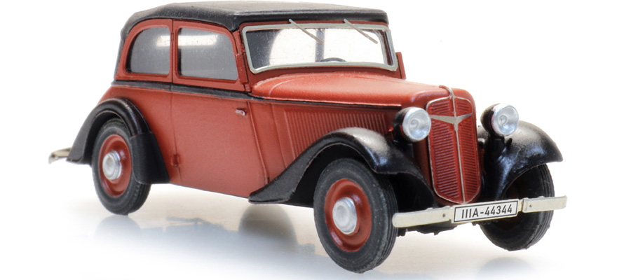 Adler Trumpf Junior cabriolimousine Capote fermée TT 1:120 Modèle fini en résine, peint Artitec 312.042  