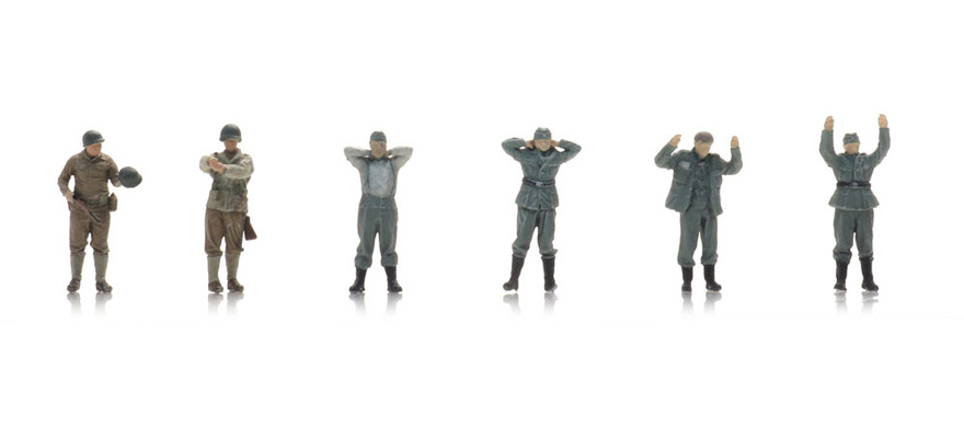 Prisonniers de guerre WM + Soldats américains (6x) H0 1:87 Modèle fini Figurines, peintes Artitec 5870054  