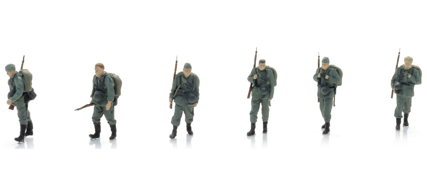 Infanterie WM en longue marche (6x) H0 1:87 Modèle fini Figurines, peintes Artitec 5870059  