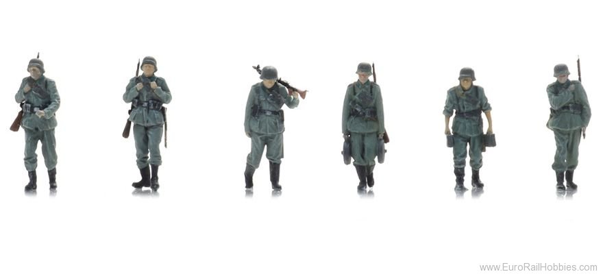 L'infanterie WM se met en marche vers le front (6x) H0 1:87 Modèle fini Figurines, peintes Artitec 5870062  