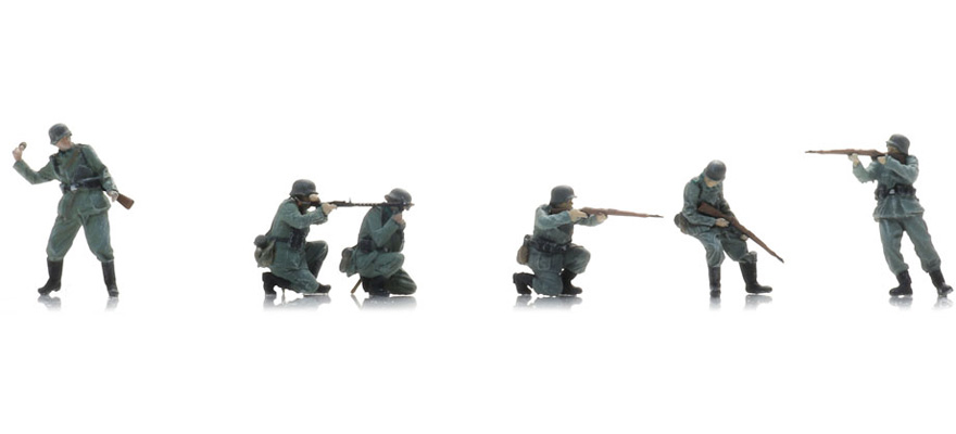 Infanterie WM sous le feu (6x) H0 1:87 Modèle fini Figurines, peintes Artitec 5870063  