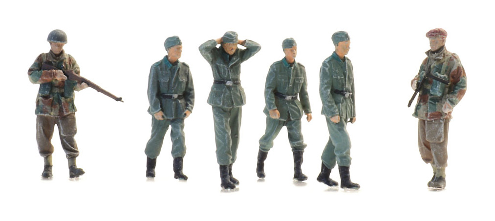 Prisonniers de guerre WM + parachutistes britanniques (6x) H0 1:87 Modèle fini Figurines, peintes Artitec 5870065  