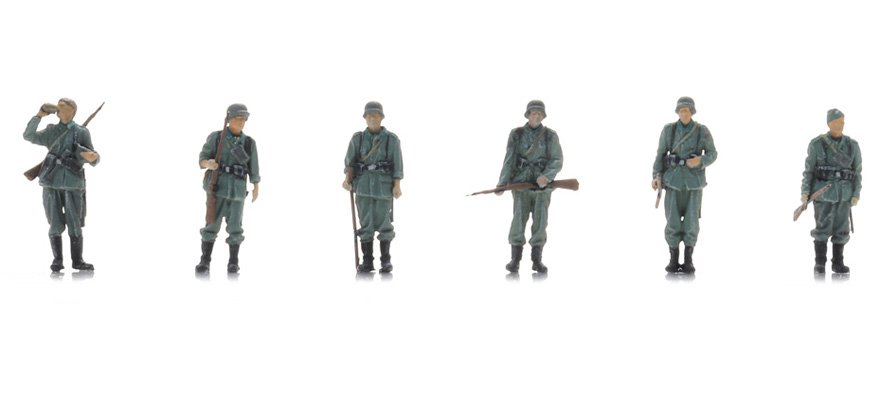Infanterie WM en attente de transport (6x) H0 1:87 Modèle fini Figurines, peintes Artitec 5870066  