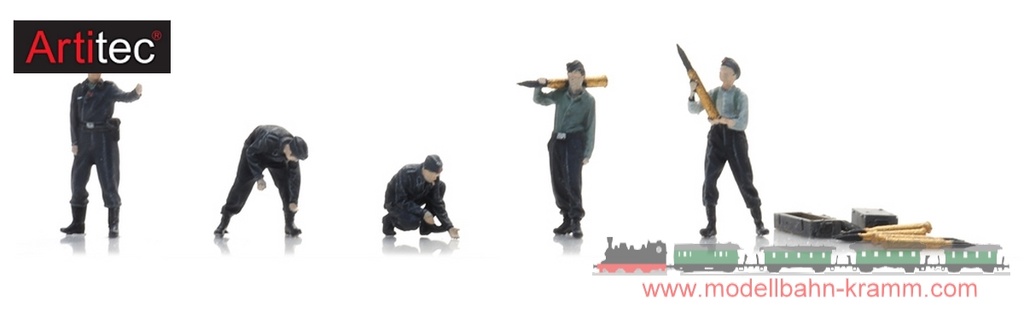 Équipage de char WM en train de recharger (5x) H0 1:87 Modèle fini Figurines, peintes Artitec 5870068  