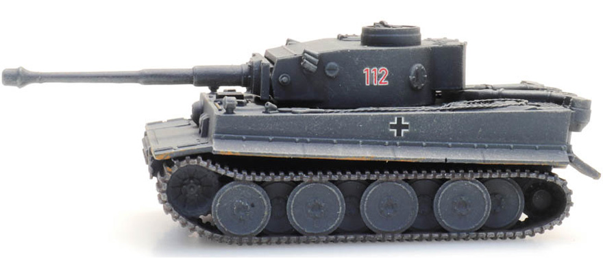 WM Tiger I gris Transport ferroviaire TT 1:120 Modèle fini en résine, peint Artitec 6120010  