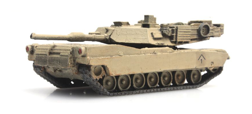 M1A1 Abrams Desert N train load N 1:160 Modèle fini en résine, peint Artitec 6160078  