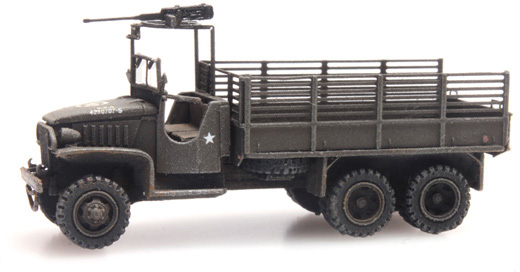 US GMC 353 cargo avec MG N 1:160 Modèle fini en résine, peint Artitec 6160079  