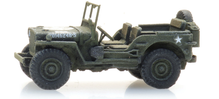 US Willys Jeep N 1:160 Modèle fini en résine, peint Artitec 6160108  
