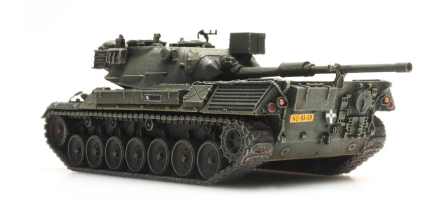 NL Leopard 1 en treinlading H0 1:87 Modèle fini en résine, peint Artitec 6870053  