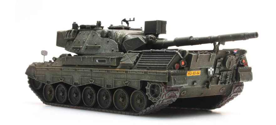 NL Leopard 1 AV en treinlading H0 1:87 Modèle fini en résine, peint Artitec 6870054  