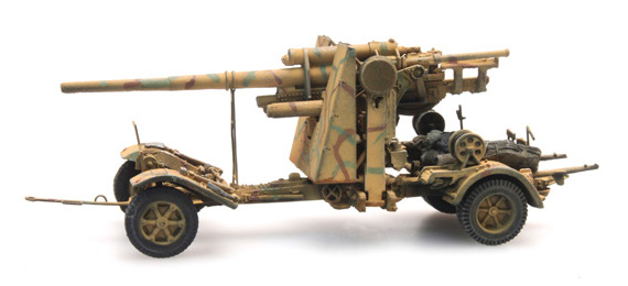 WM 88mm FLAK 18 camouflage H0 1:87 Modèle fini en résine, peint Artitec 6870071  
