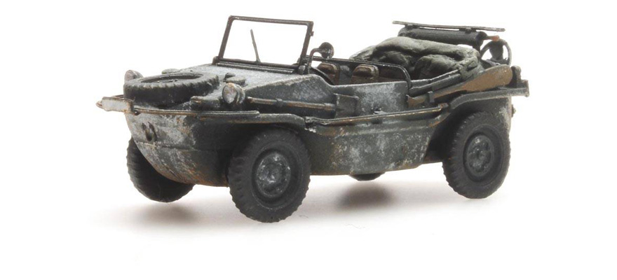 WM Schwimmwagen VW 166 K2s hiver H0 1:87 Modèle fini en résine, peint Artitec 6870076  