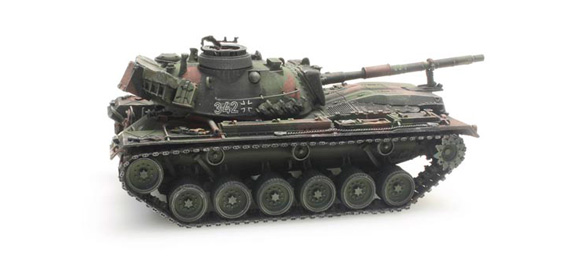 BRD M48 A2 G A2 camouflage tacheté transport ferroviaire H0 1:87 Modèle fini en résine, peint Artitec 6870079  