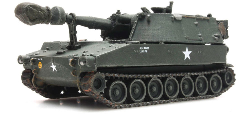 US M109 A1 charge de train H0 1:87 Modèle fini en résine, peint Artitec 6870150  