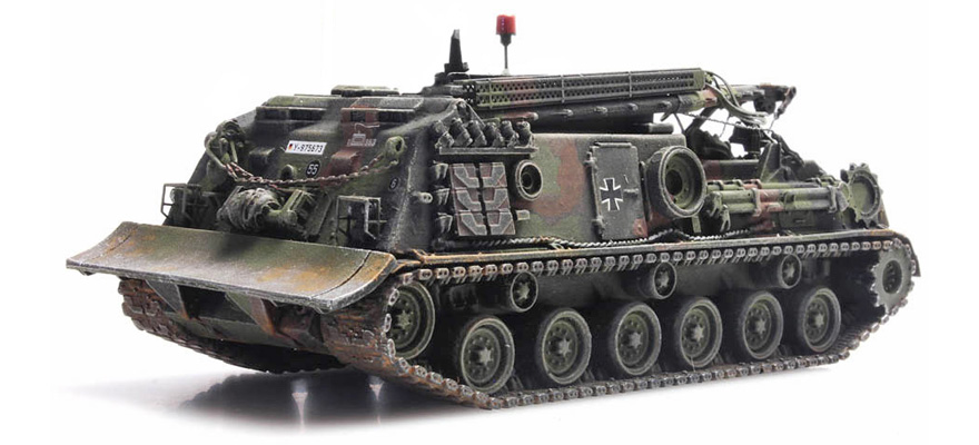 BRD M88 BPz camouflage transport ferroviaire H0 1:87 Modèle fini en résine, peint Artitec 6870242  