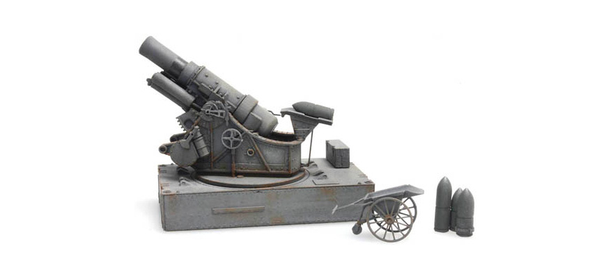 WW I Skoda 30,5 cm mortier M1916 H0 1:87 Modèle fini en résine, peint Artitec 6870253  