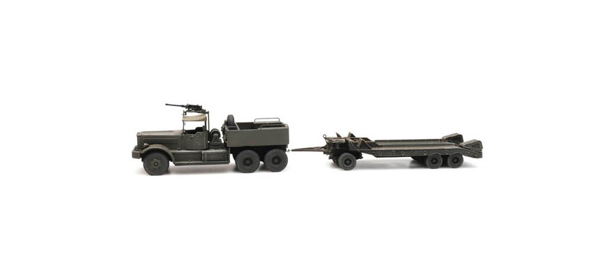 NL M19 Diamond T met aanhanger H0 1:87 Modèle fini en résine, peint Artitec 6870282  