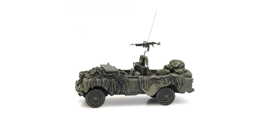 UK Land Rover 109 prêt au combat H0 1:87 Modèle fini en résine, peint Artitec 6870343  