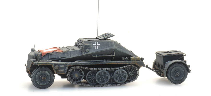 WM Sd.Kfz. 252 + Sd.Anh. 32 gris H0 1:87 Modèle fini en résine, peint Artitec 6870354  