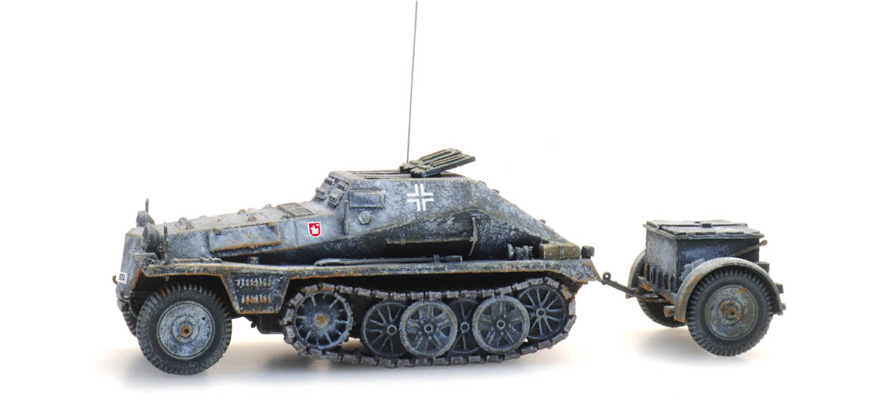 WM Sd.Kfz. 252 + Sd.Anh. 32 Hiver H0 1:87 Modèle fini en résine, peint Artitec 6870355  