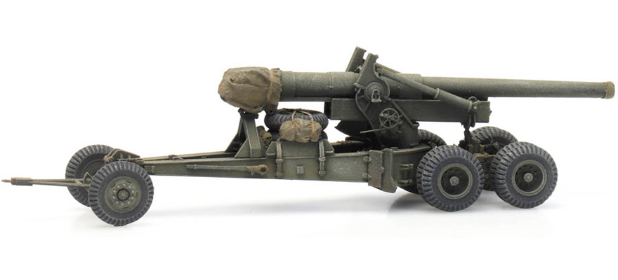 US 155mm Gun M1 'Long Tom' mode de transport H0 1:87 Modèle fini en résine, peint Artitec 6870387  