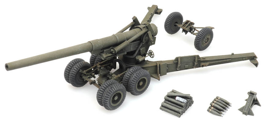 US 155mm Gun M1 'Long Tom' mode de tir H0 1:87 Modèle fini en résine, peint Artitec 6870388  