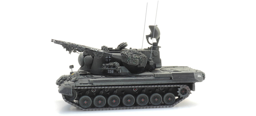 BRD Char de combat antiaérien 1 Guépard clair au combat H0 1:87 Modèle fini en résine, peint Artitec 6870395  