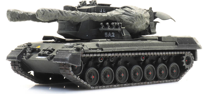 BRD Char de combat antiaérien 1 Guépard Transport ferroviaire H0 1:87 Modèle fini en résine, peint Artitec 6870396  