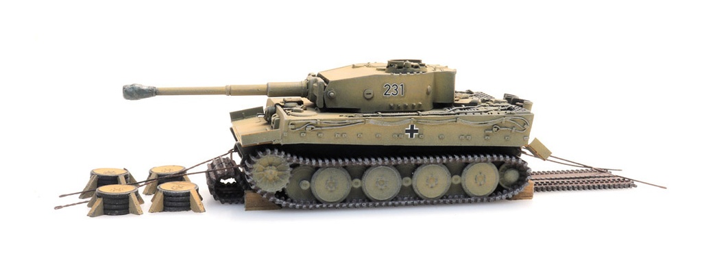 WM Tiger I jaune Transport ferroviaire H0 1:87 Modèle fini en résine, peint Artitec 6870402  