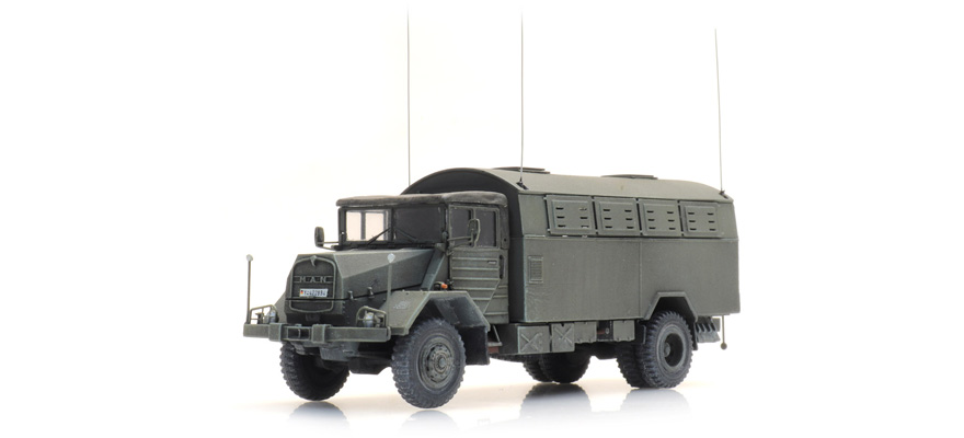 BRD MAN 630 L2 A avec fourgon de télécommunications H0 1:87 Modèle fini en résine, peint Artitec 6870417  