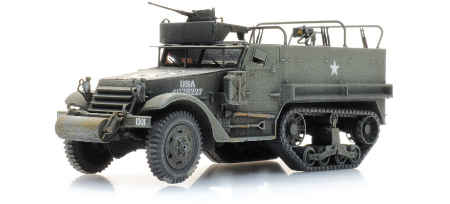 US M3A1 halftrack personnel carrier H0 1:87 Modèle fini en résine, peint Artitec 6870436  