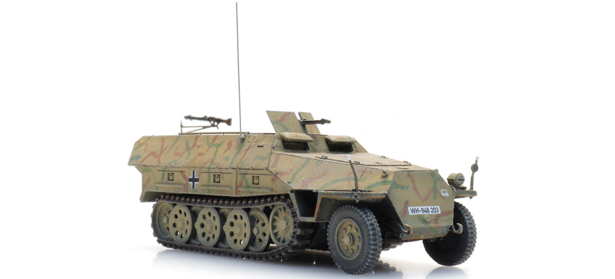 WM Sdkfz 251/1 D Camouflage H0 1:87 Modèle fini en résine, peint Artitec 6870474  