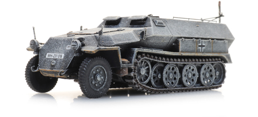 WM Sd.Kfz. 251/2 Ausf. C, lance-grenades hiver H0 1:87 Modèle fini en résine, peint Artitec 6870477  