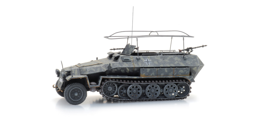 WM Sd.Kfz. 251/3 Ausf. C, véhicule blindé radio, camouflage-gris H0 1:87 Modèle fini en résine, peint Artitec 6870481  