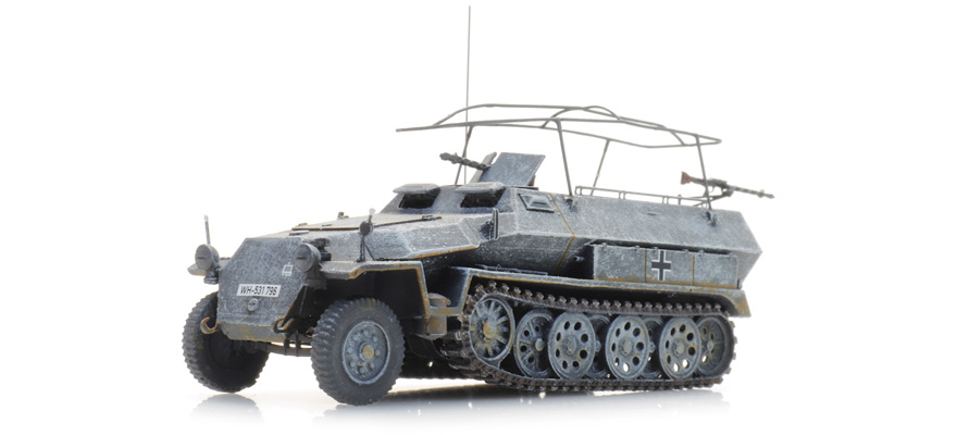 WM Sd.Kfz. 251/3 Ausf. C, voiture blindée radio, hiver H0 1:87 Modèle fini en résine, peint Artitec 6870482  