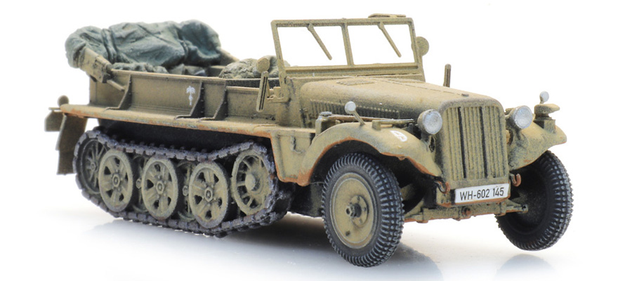 WM Sdkfz 10 Afrique H0 1:87 Modèle fini en résine, peint Artitec 6870494  