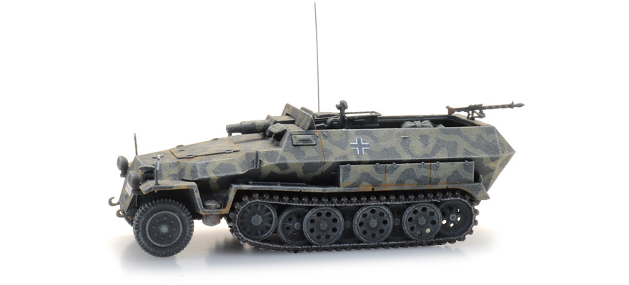 WM Sd.Kfz. 251/9 Ausf. C 'Stummel' camouflage-gris H0 1:87 Modèle fini en résine, peint Artitec 6870521  
