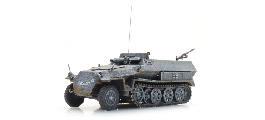 WM Sd.Kfz. 251/9 Ausf. C 'Stummel' hiver H0 1:87 Modèle fini en résine, peint Artitec 6870522  