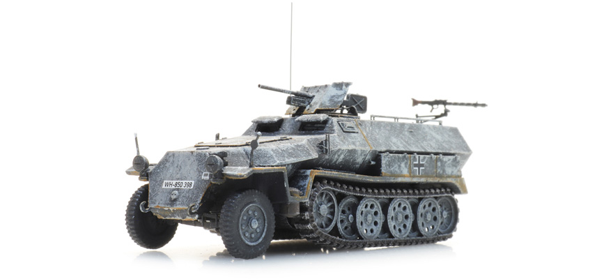 WM Sd.Kfz. 251/10 Ausf. C, 3.7cm Pak winter H0 1:87 Modèle fini en résine, peint Artitec 6870527  