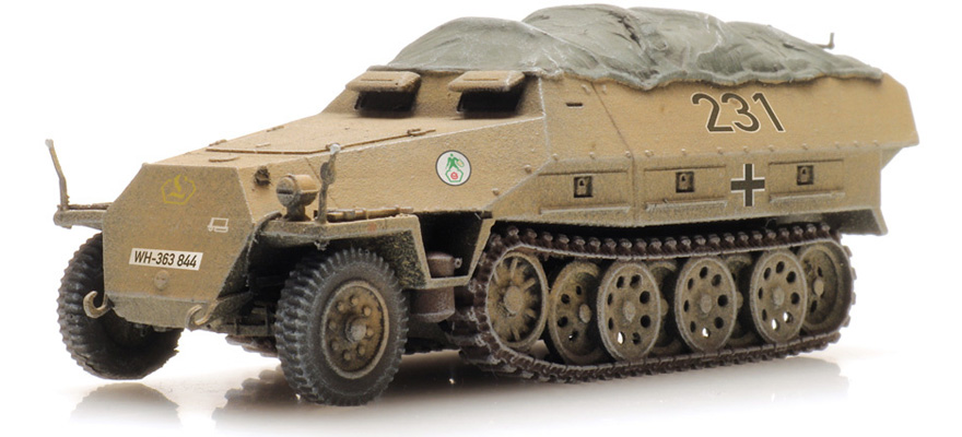 WM Sd.Kfz. 251 1 Ausf D jaune Chargement sur le train H0 1:87 Modèle fini en résine, peint Artitec 6870530  