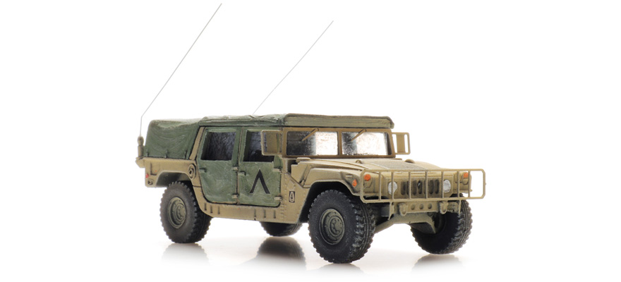 US Humvee Desert Jeep H0 1:87 Modèle fini en résine, peint Artitec 6870540  