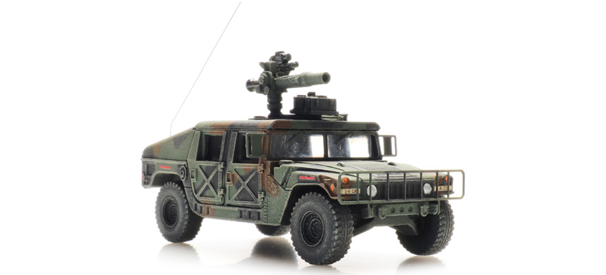 US Humvee Camo Armored TOW H0 1:87 Modèle fini en résine, peint Artitec 6870544  