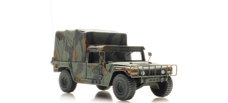 US Humvee Camo Cargo TK-HQ Unit H0 1:87 Modèle fini en résine, peint Artitec 6870554  