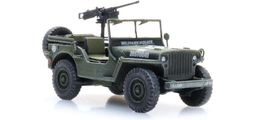 [Artitec 6870580  ] US Willys jeep MP H0 1:87 Modèle fini en résine, peint Artitec 6870580  
