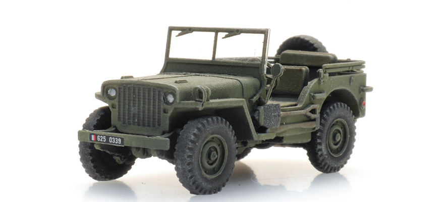 FR M201 Hotchkiss jeep armée verte H0 1:87 Modèle fini en résine, peint Artitec 6870581  