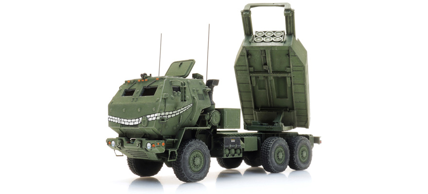 US/UA M142 HIMARS cabine armée H0 1:87 Modèle fini en résine, peint Artitec 6870690  